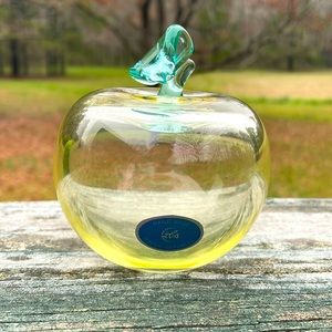 🍏Vintage Handmade Blown Glass Art Deco Apple